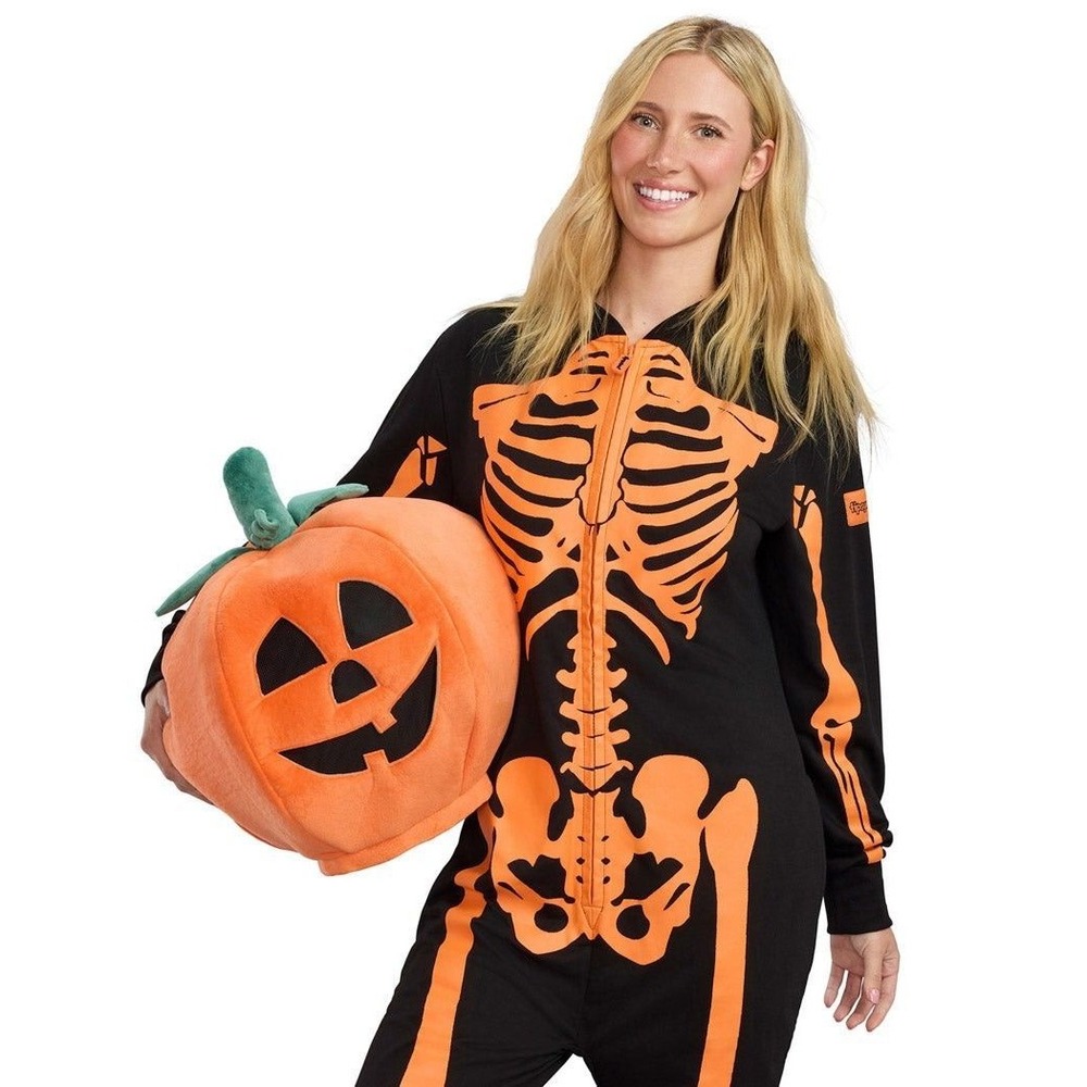 Tipsy Elves Women's Pumpkin Head Skeleton Halloween Costume